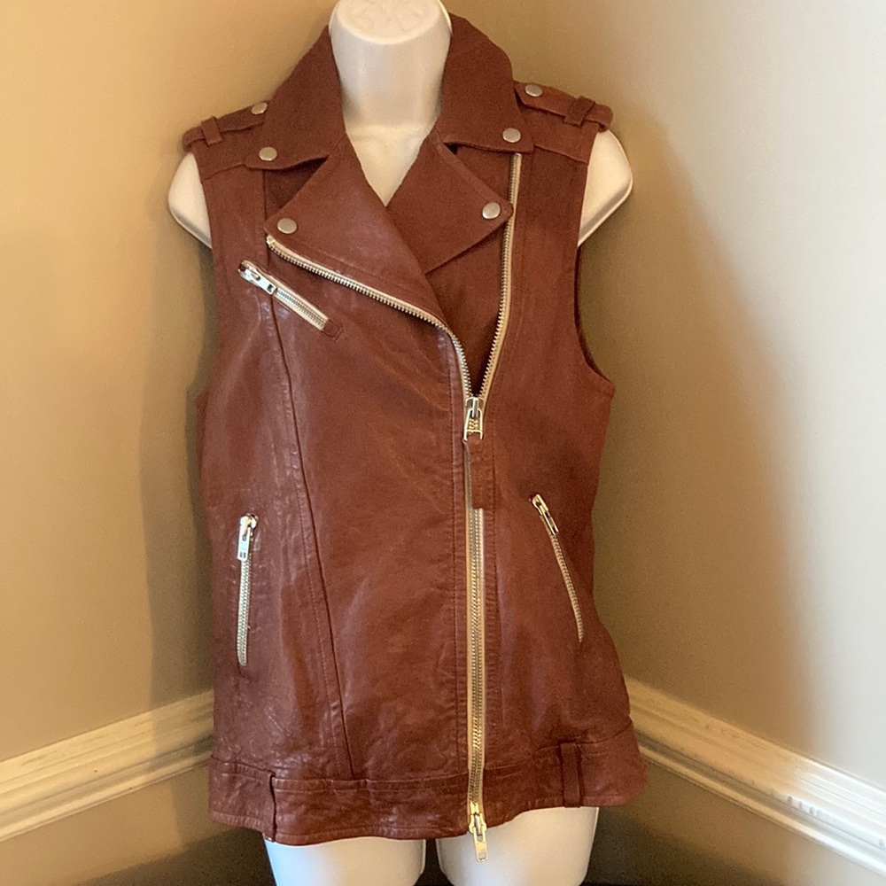 Mackage For Aritzia Frederica Leather Moto Vest